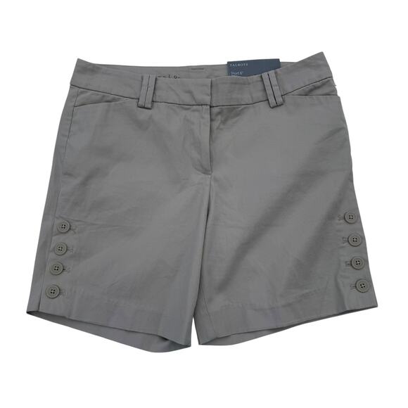 Talbots Women’s Khaki Flat-Front Mid-Rise Chino Shorts – 6″ Inseam, Size 8P - Picture 1 of 6